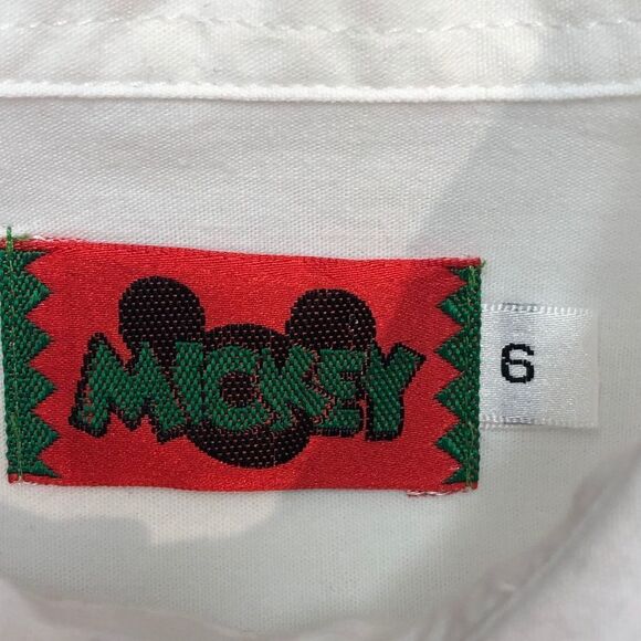 DISNEY Mickey Mouse Embroidered Vintage Button Up Long sleeved Shirt Boys size 6 - Picture 4 of 6